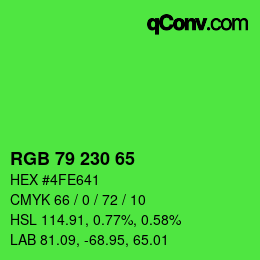 Código de color: RGB 79 230 65 | qconv.com