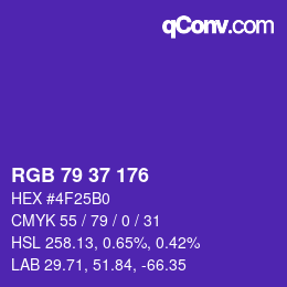 Color code: RGB 79 37 176 | qconv.com