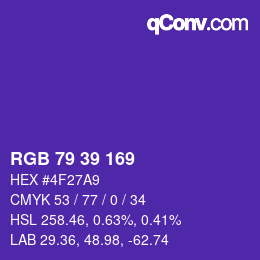 Farbcode: RGB 79 39 169 | qconv.com