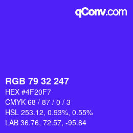 Code couleur: RGB 79 32 247 | qconv.com