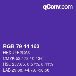 Color code: RGB 79 44 163 | qconv.com