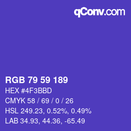 Código de color: RGB 79 59 189 | qconv.com