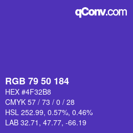 Farbcode: RGB 79 50 184 | qconv.com