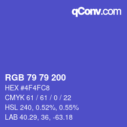 Color code: RGB 79 79 200 | qconv.com