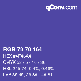 Code couleur: RGB 79 70 164 | qconv.com