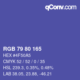 Code couleur: RGB 79 80 165 | qconv.com