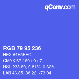 Code couleur: RGB 79 95 236 | qconv.com