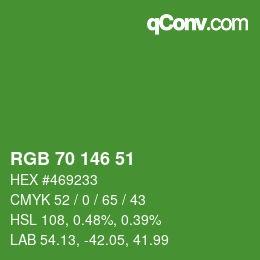 Code couleur: RGB 70 146 51 | qconv.com