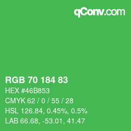 Farbcode: RGB 70 184 83 | qconv.com