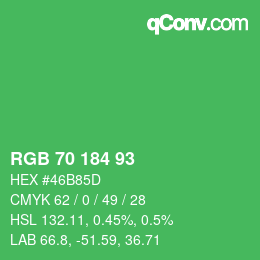 Código de color: RGB 70 184 93 | qconv.com