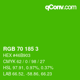 カラーコード: RGB 70 185 3 | qconv.com