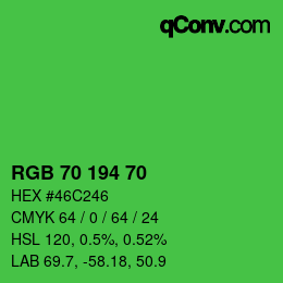 Color code: RGB 70 194 70 | qconv.com