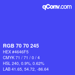 Color code: RGB 70 70 245 | qconv.com