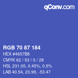 Farbcode: RGB 70 87 184 | qconv.com