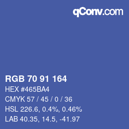 Color code: RGB 70 91 164 | qconv.com