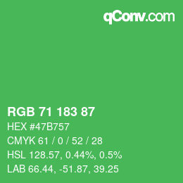 Color code: RGB 71 183 87 | qconv.com