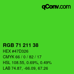 Code couleur: RGB 71 211 38 | qconv.com