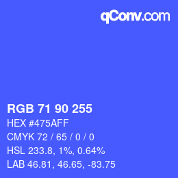 Code couleur: RGB 71 90 255 | qconv.com