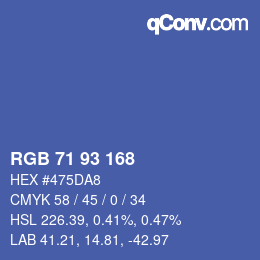 Color code: RGB 71 93 168 | qconv.com