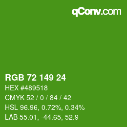 Código de color: RGB 72 149 24 | qconv.com