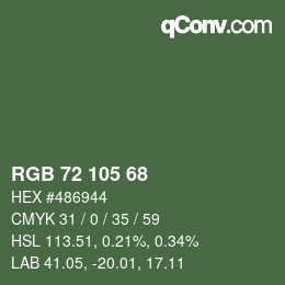 カラーコード: RGB 72 105 68 | qconv.com