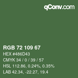 Código de color: RGB 72 109 67 | qconv.com