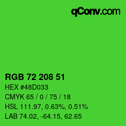 Código de color: RGB 72 208 51 | qconv.com