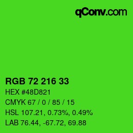 Código de color: RGB 72 216 33 | qconv.com