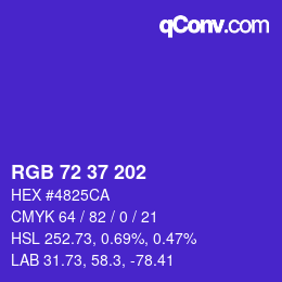 Code couleur: RGB 72 37 202 | qconv.com