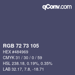 Código de color: RGB 72 73 105 | qconv.com