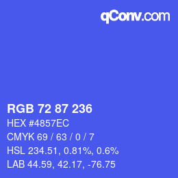 Código de color: RGB 72 87 236 | qconv.com