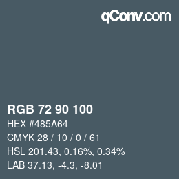 カラーコード: RGB 72 90 100 | qconv.com