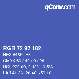 Code couleur: RGB 72 92 182 | qconv.com