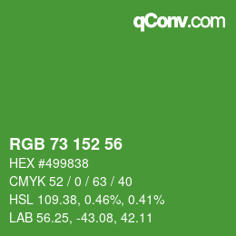 Código de color: RGB 73 152 56 | qconv.com