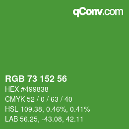 Código de color: RGB 73 152 56 | qconv.com