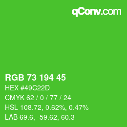 Código de color: RGB 73 194 45 | qconv.com