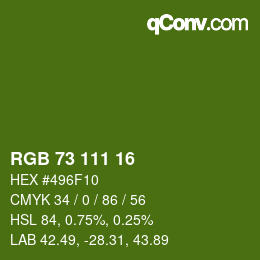 Color code: RGB 73 111 16 | qconv.com