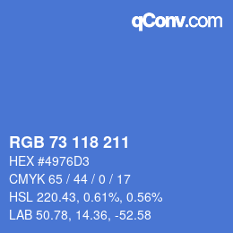 Código de color: RGB 73 118 211 | qconv.com