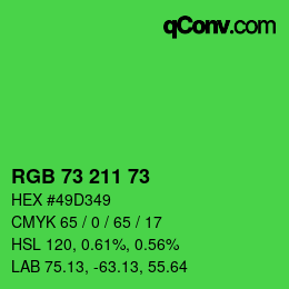 Color code: RGB 73 211 73 | qconv.com