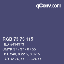 Código de color: RGB 73 73 115 | qconv.com