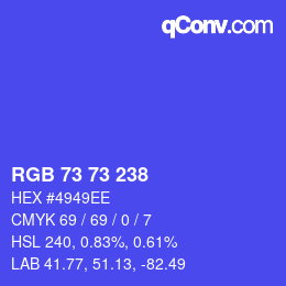 Code couleur: RGB 73 73 238 | qconv.com