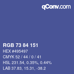 Código de color: RGB 73 84 151 | qconv.com