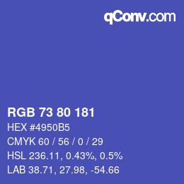 Code couleur: RGB 73 80 181 | qconv.com