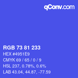 Code couleur: RGB 73 81 233 | qconv.com