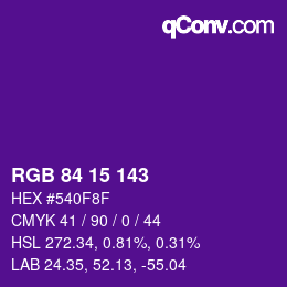 Color code: RGB 84 15 143 | qconv.com