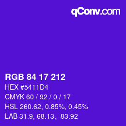 Color code: RGB 84 17 212 | qconv.com