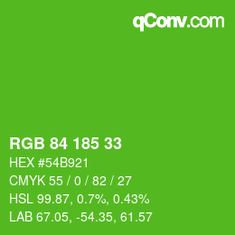 Código de color: RGB 84 185 33 | qconv.com