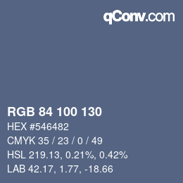 カラーコード: RGB 84 100 130 | qconv.com