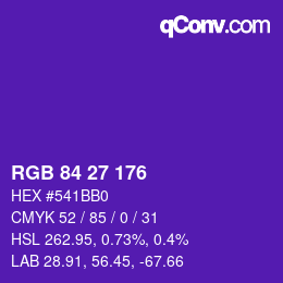 Código de color: RGB 84 27 176 | qconv.com