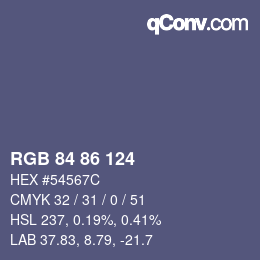 カラーコード: RGB 84 86 124 | qconv.com